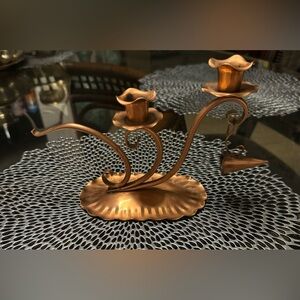 Vintage Solid Gregorian Copper 421Candlestick Candle Holder with SnufferCap